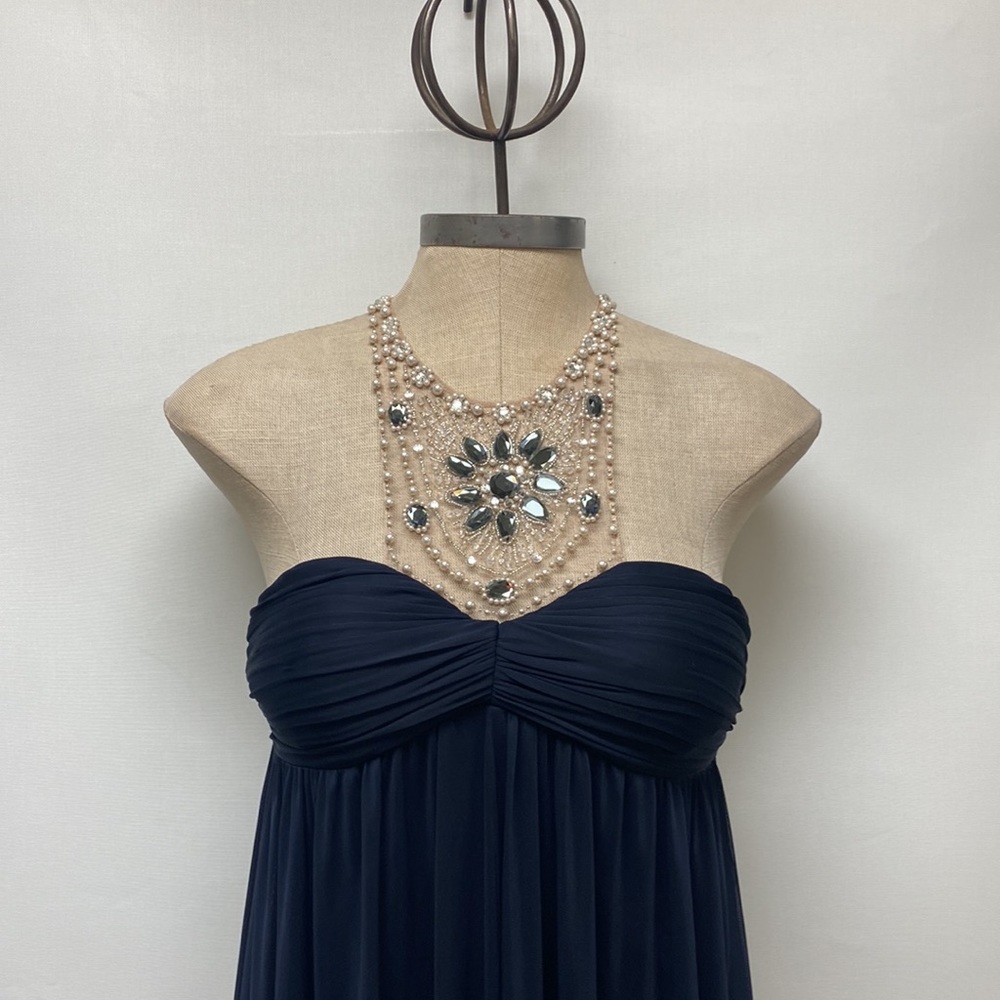 Adrianna Papell empire waist top jewels long gown - Picture 6 of 13